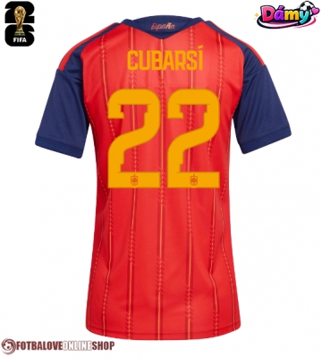 Španělsko Pau Cubarsi #22 Domácí Dres pro Dámy MS 2026 Krátkým Rukávem